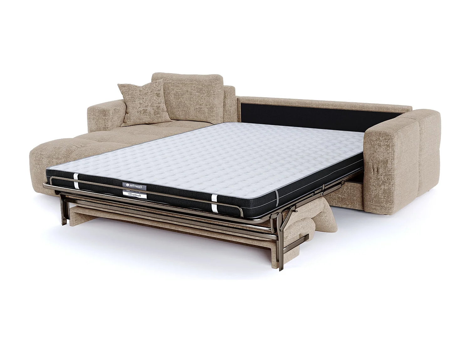 Canapé d'angle gauche convertible express VIBE en Velours gaufré