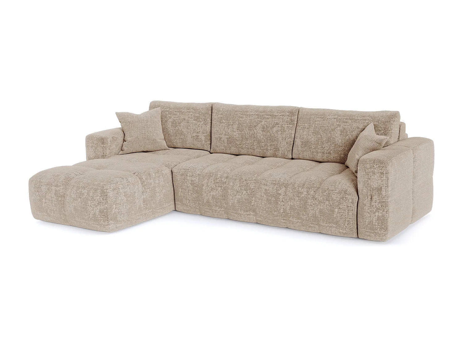 Canapé d'angle gauche convertible express VIBE en Velours gaufré