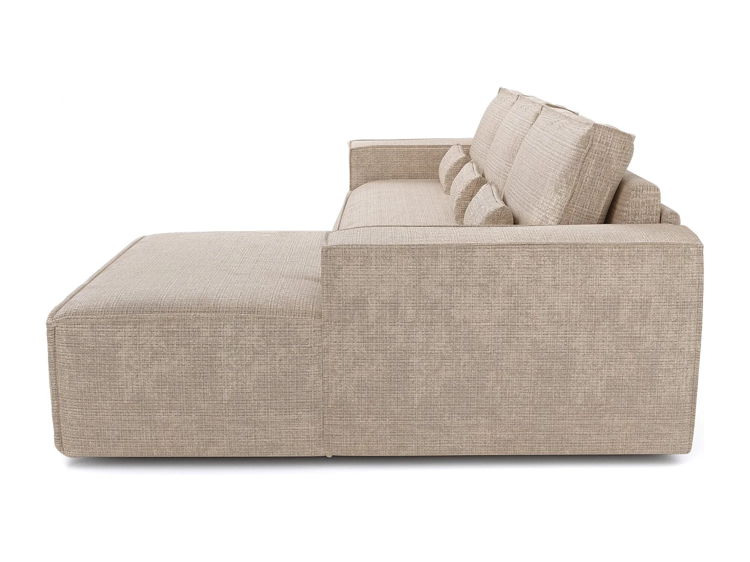 Canapé d'angle droit convertible express JUNE en Velours gaufré