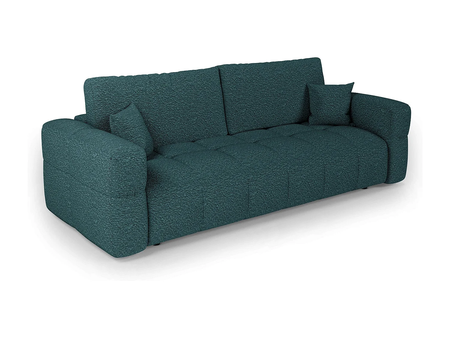 Canapé convertible avec coffre VIBE en Tissu bouclette