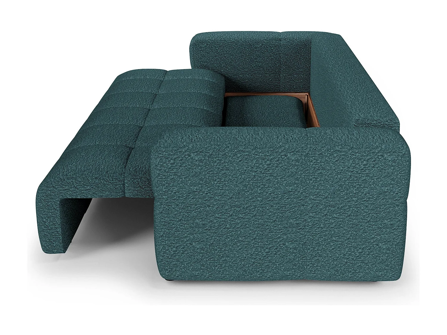 Canapé convertible avec coffre VIBE en Tissu bouclette