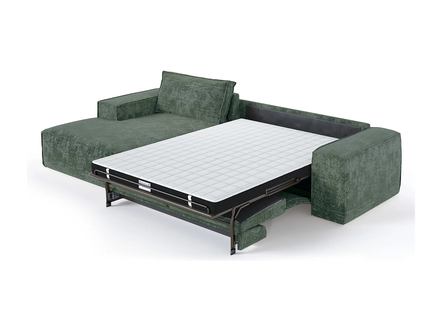 Canapé d'angle gauche convertible express JUNE en Velours gaufré