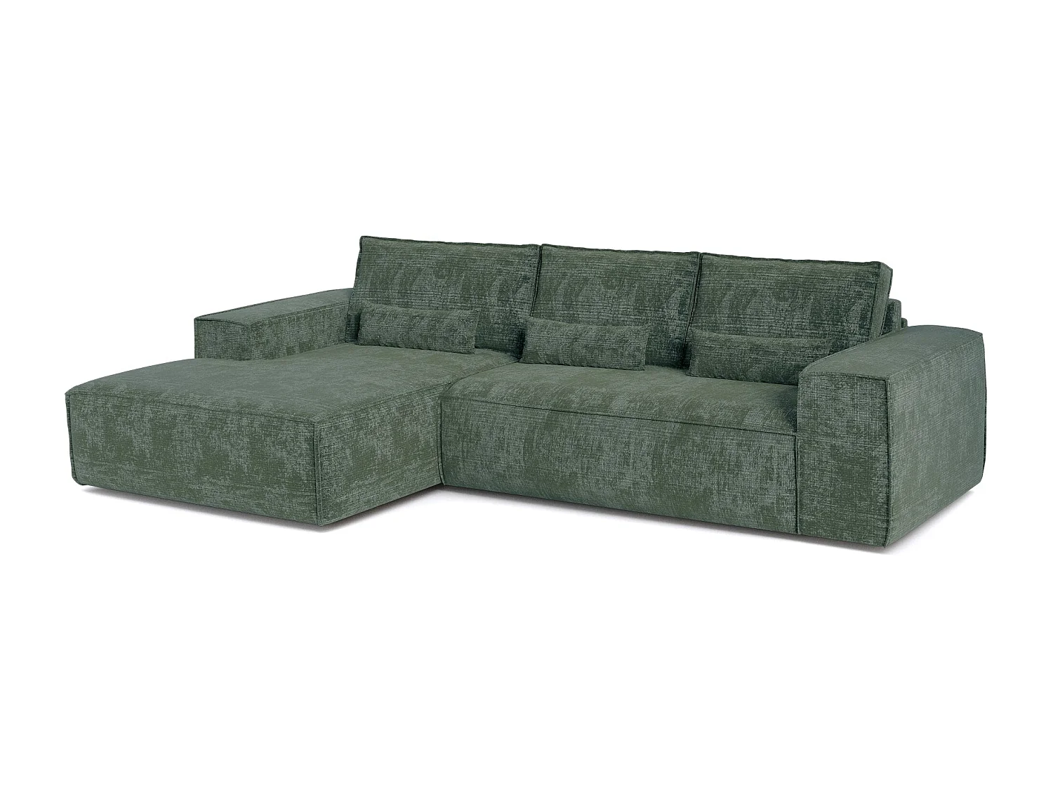 Canapé d'angle gauche convertible express JUNE en Velours gaufré