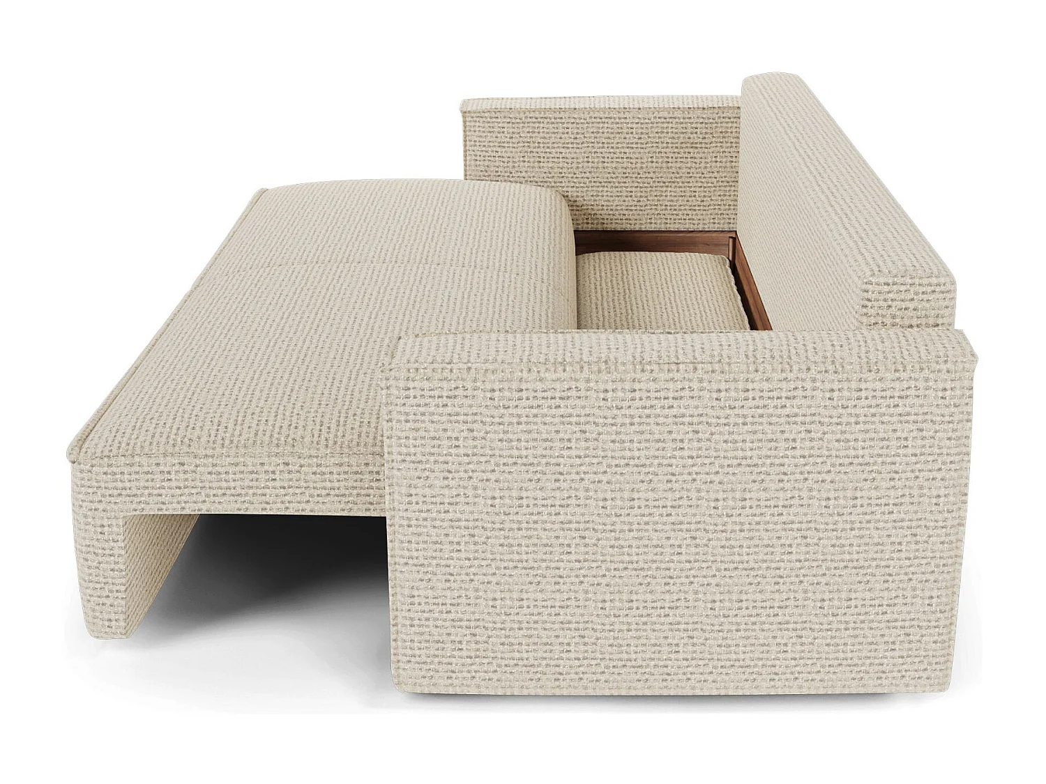 Canapé convertible avec coffre  en Tissu effet tweed