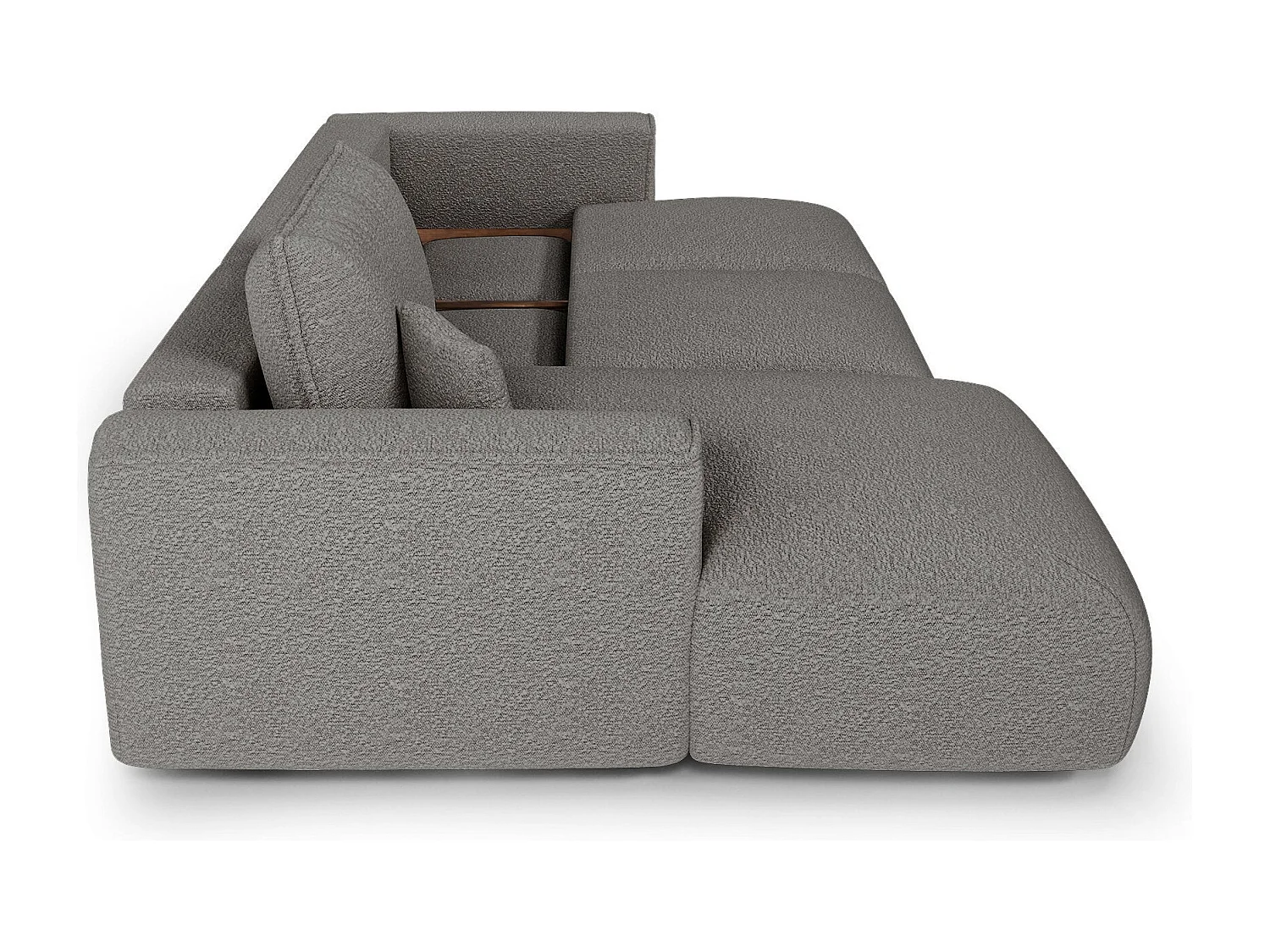 Canapé d'angle gauche convertible avec coffre COMO en Tissu bouclette