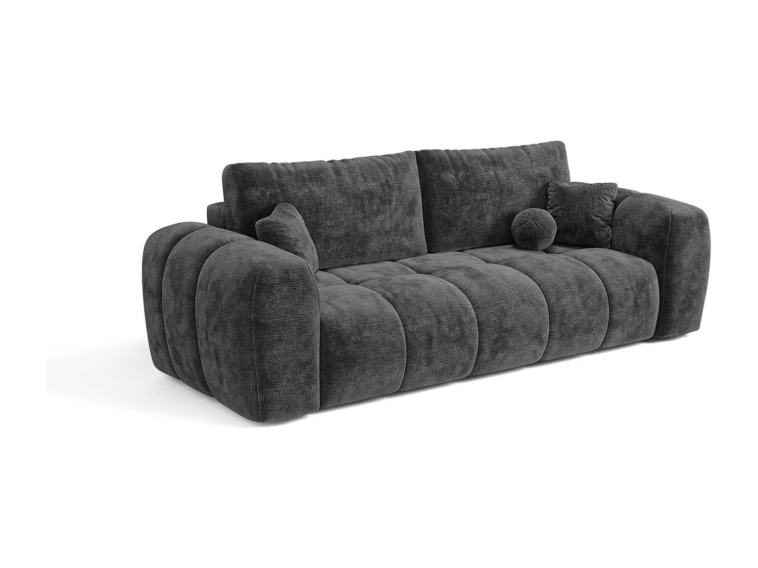 Canapé convertible avec coffre SKY en Velours gaufré