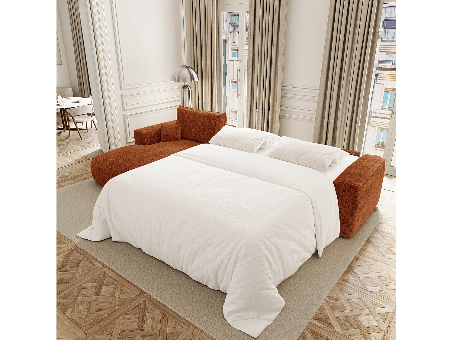 Canapé d'angle gauche convertible express COMO