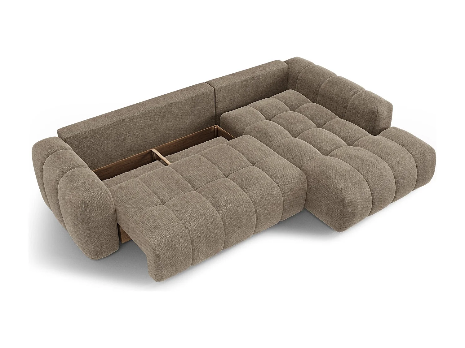 Canapé d'angle droit convertible avec coffre SKY