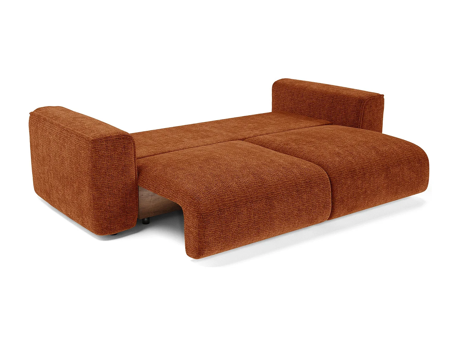 Canapé convertible avec coffre COMO en Tissu tramé toucher doux