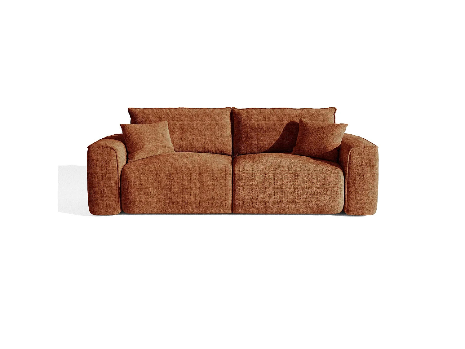 Canapé convertible avec coffre COMO en Tissu tramé toucher doux