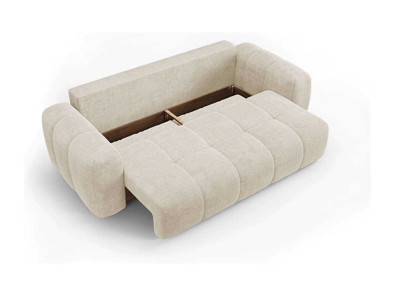 Canapé convertible avec coffre SKY en Tissu tramé