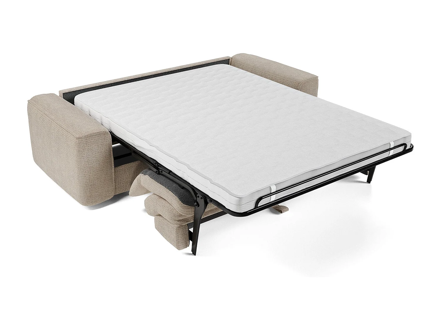 Canapé convertible express COMO en Tissu tramé toucher doux