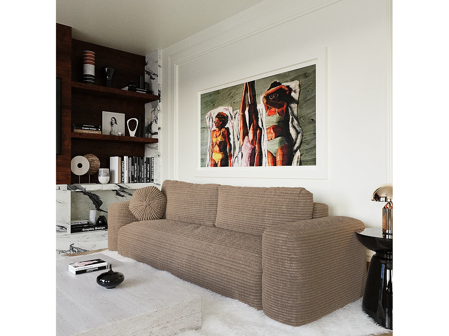 Canapé convertible avec coffre de rangement LIOR