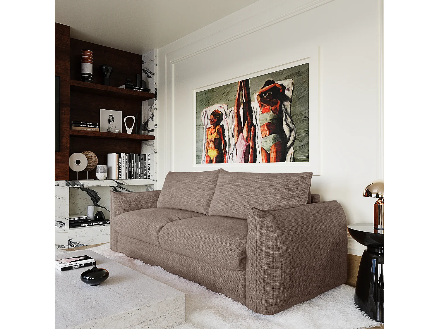 Canapé convertible express ICON en Velours gaufré