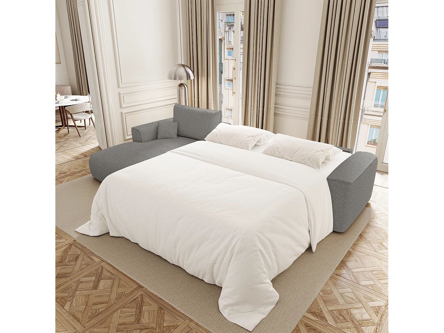 Canapé d'angle gauche convertible express COMO