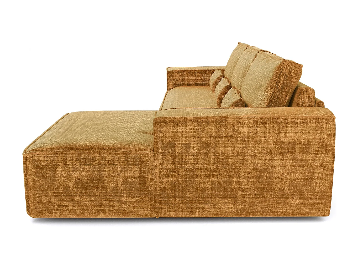 Canapé d'angle droit convertible express JUNE en Velours gaufré