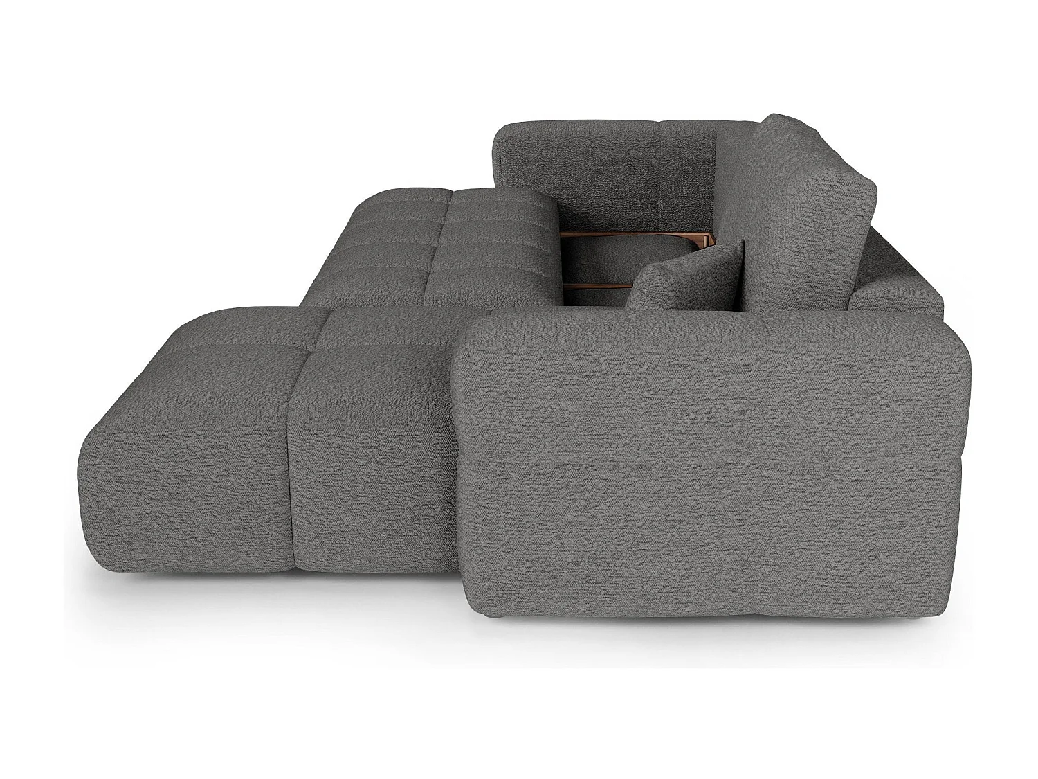 Canapé d'angle droit convertible avec coffre VIBE