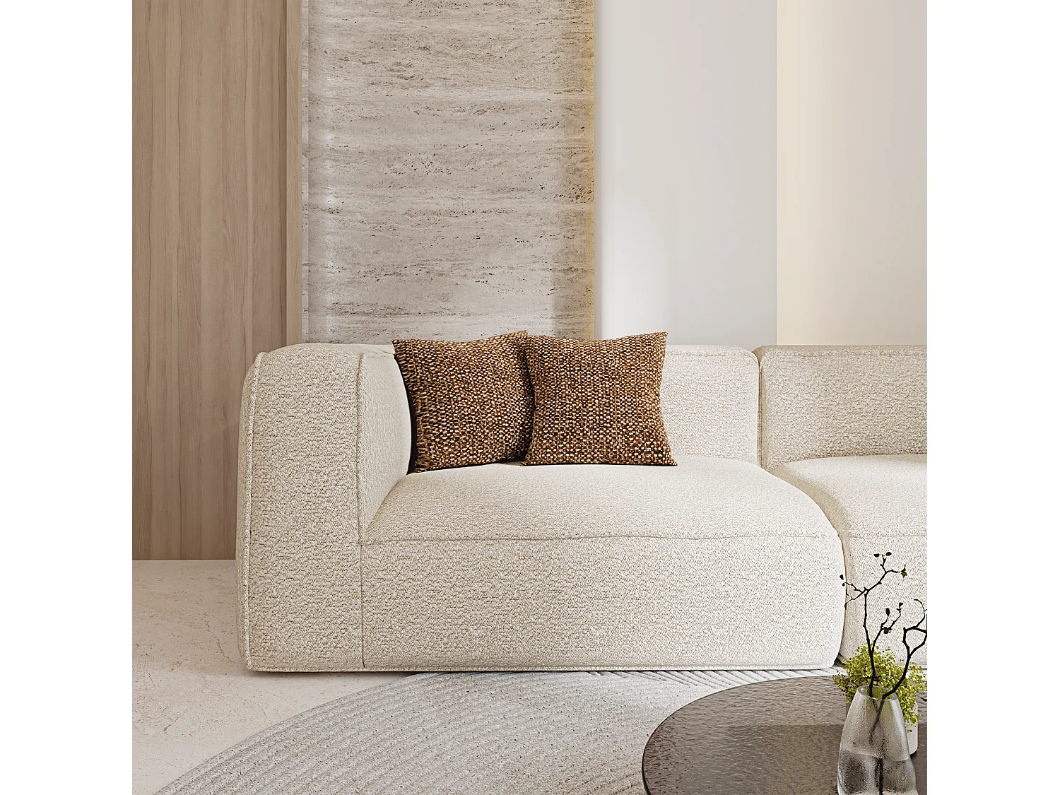 Lot de 2 coussins déco MELLO en Tissu effet tweed