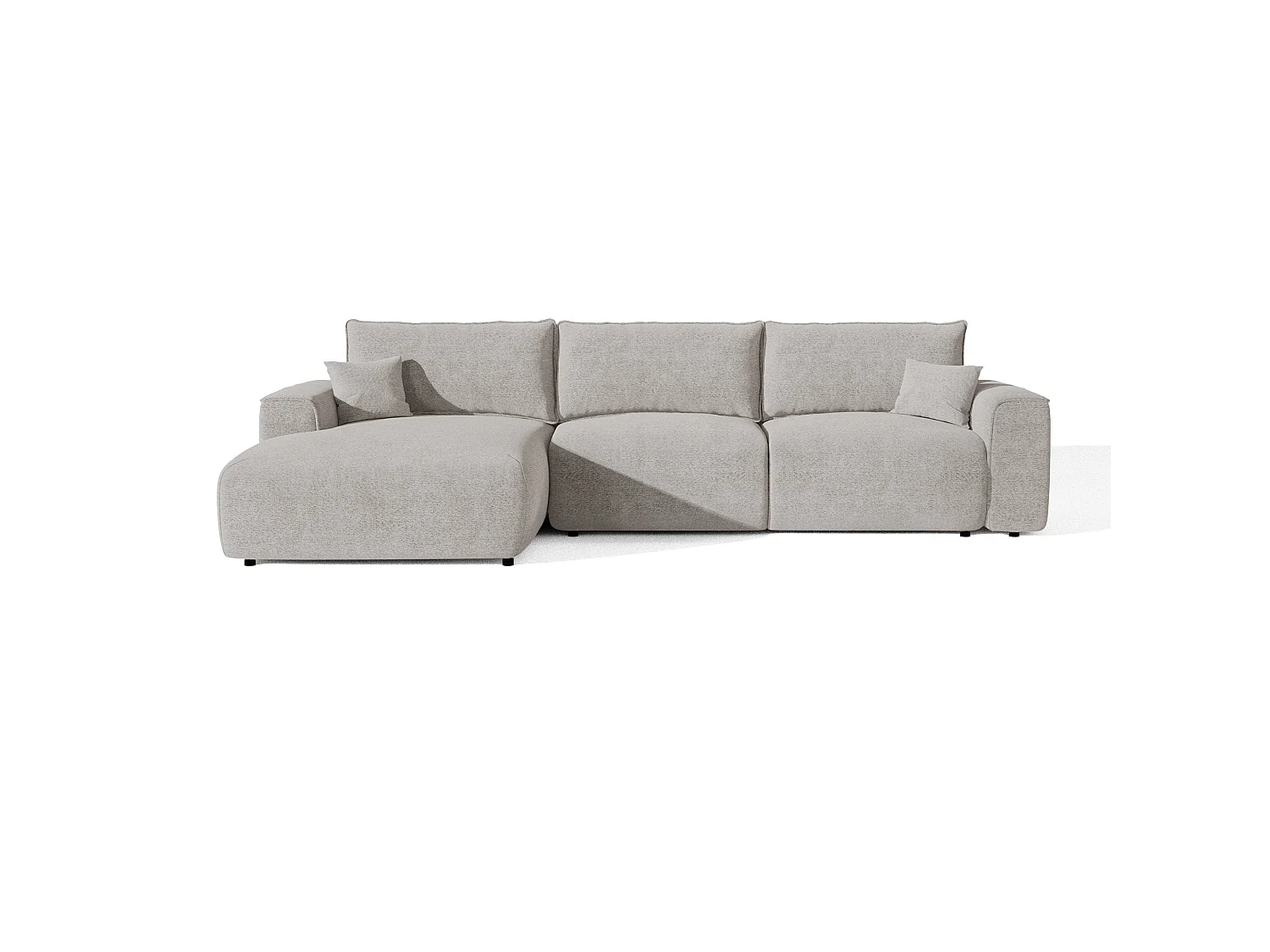 Canapé d'angle gauche convertible express COMO en Tissu bouclette