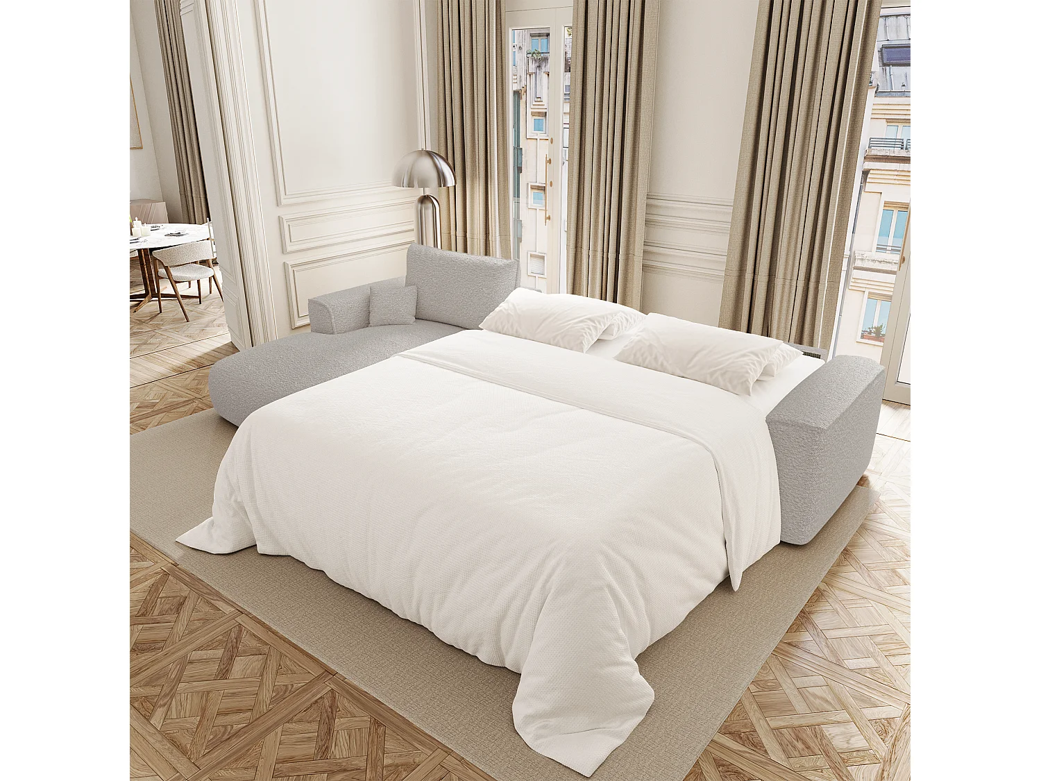 Canapé d'angle gauche convertible express COMO