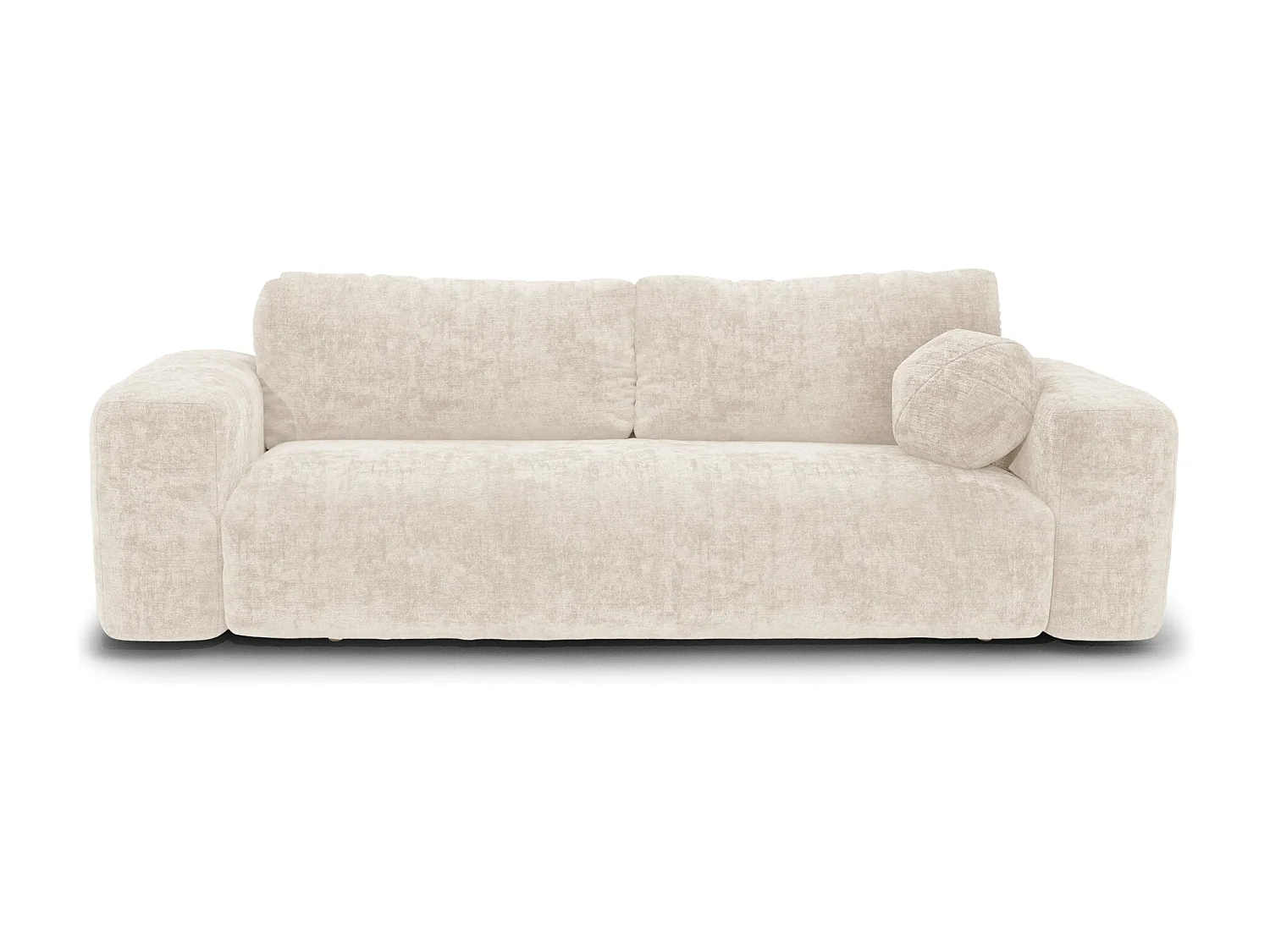 Canapé convertible avec coffre de rangement LIOR en Velours texturé Crème