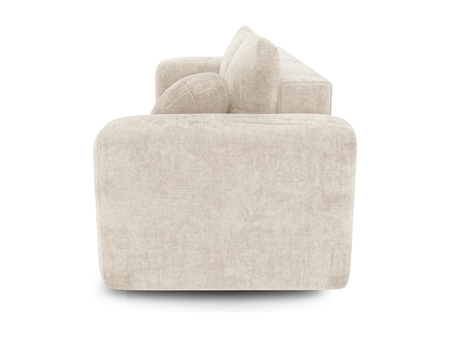 Canapé convertible avec coffre de rangement LIOR en Velours texturé Crème