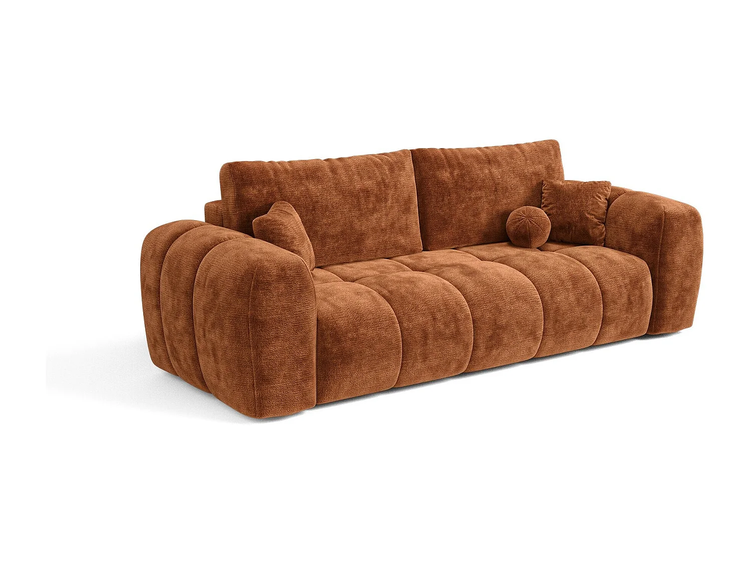 Canapé convertible avec coffre SKY en Velours gaufré