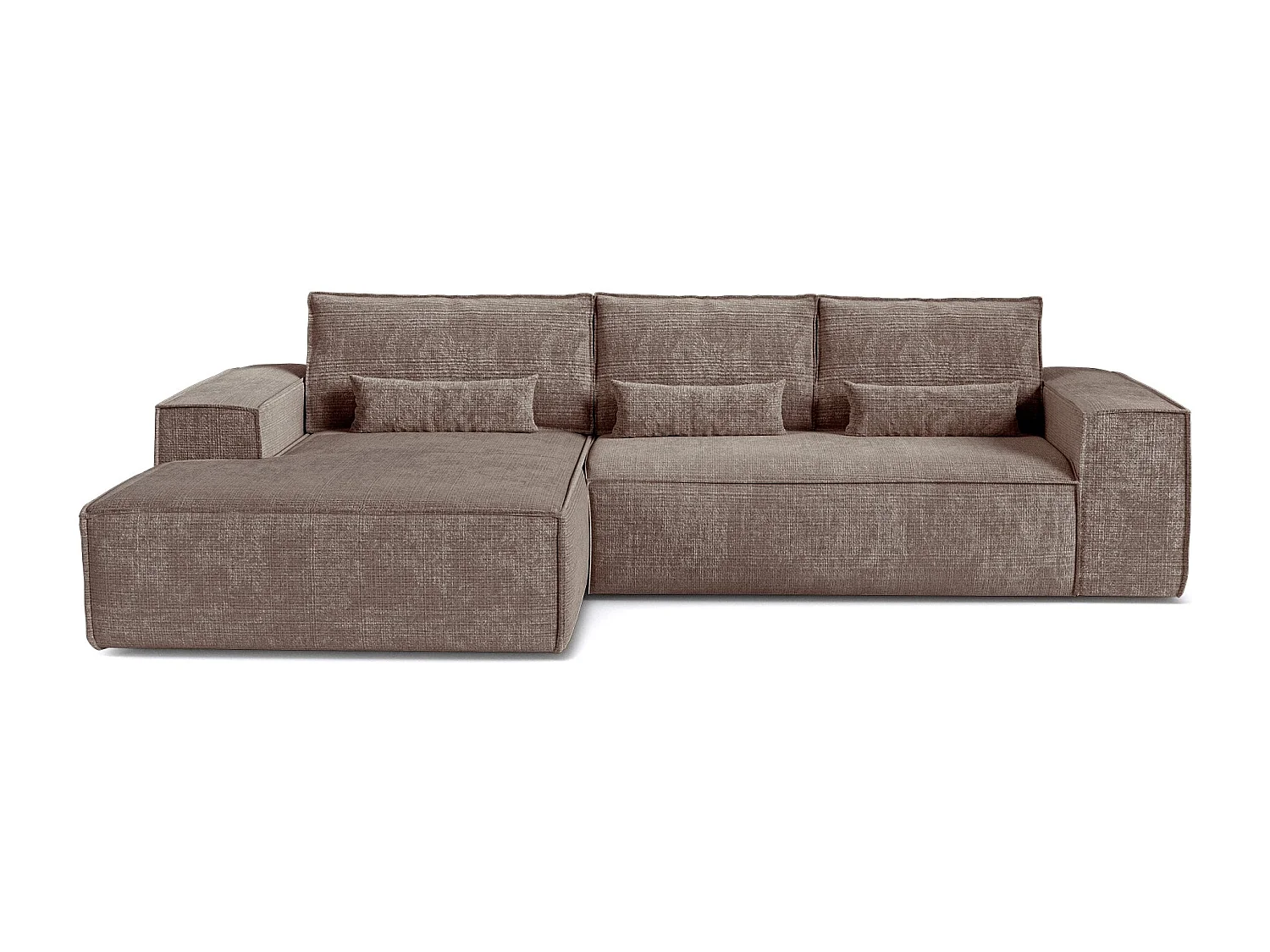 Canapé d'angle gauche convertible express JUNE en Velours gaufré