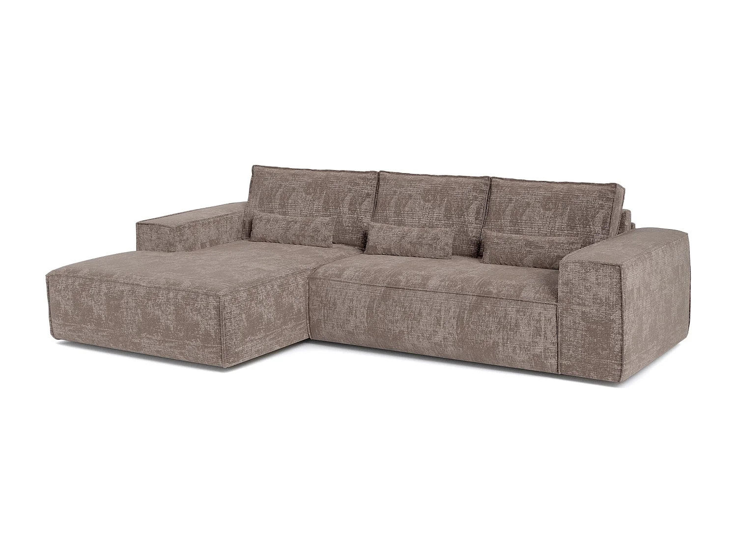 Canapé d'angle gauche convertible express JUNE en Velours gaufré