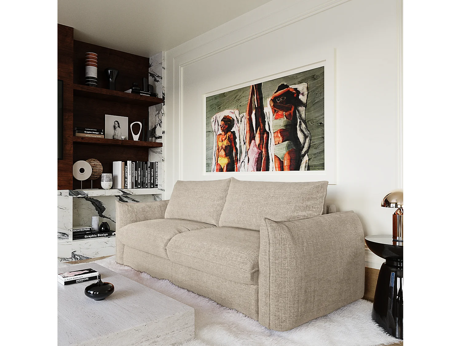 Canapé convertible express ICON en Velours gaufré