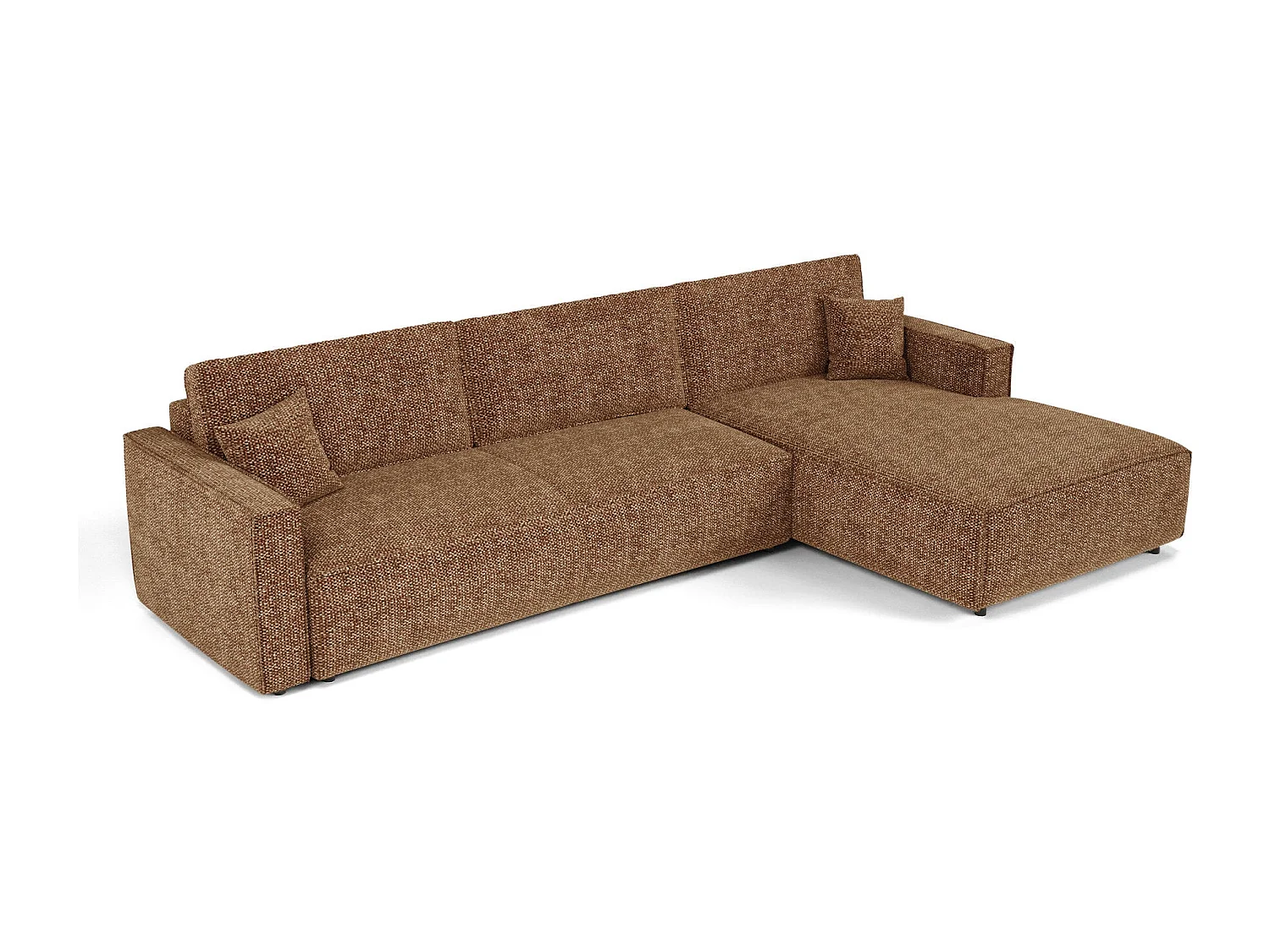 Canapé d'angle droit convertible avec coffre