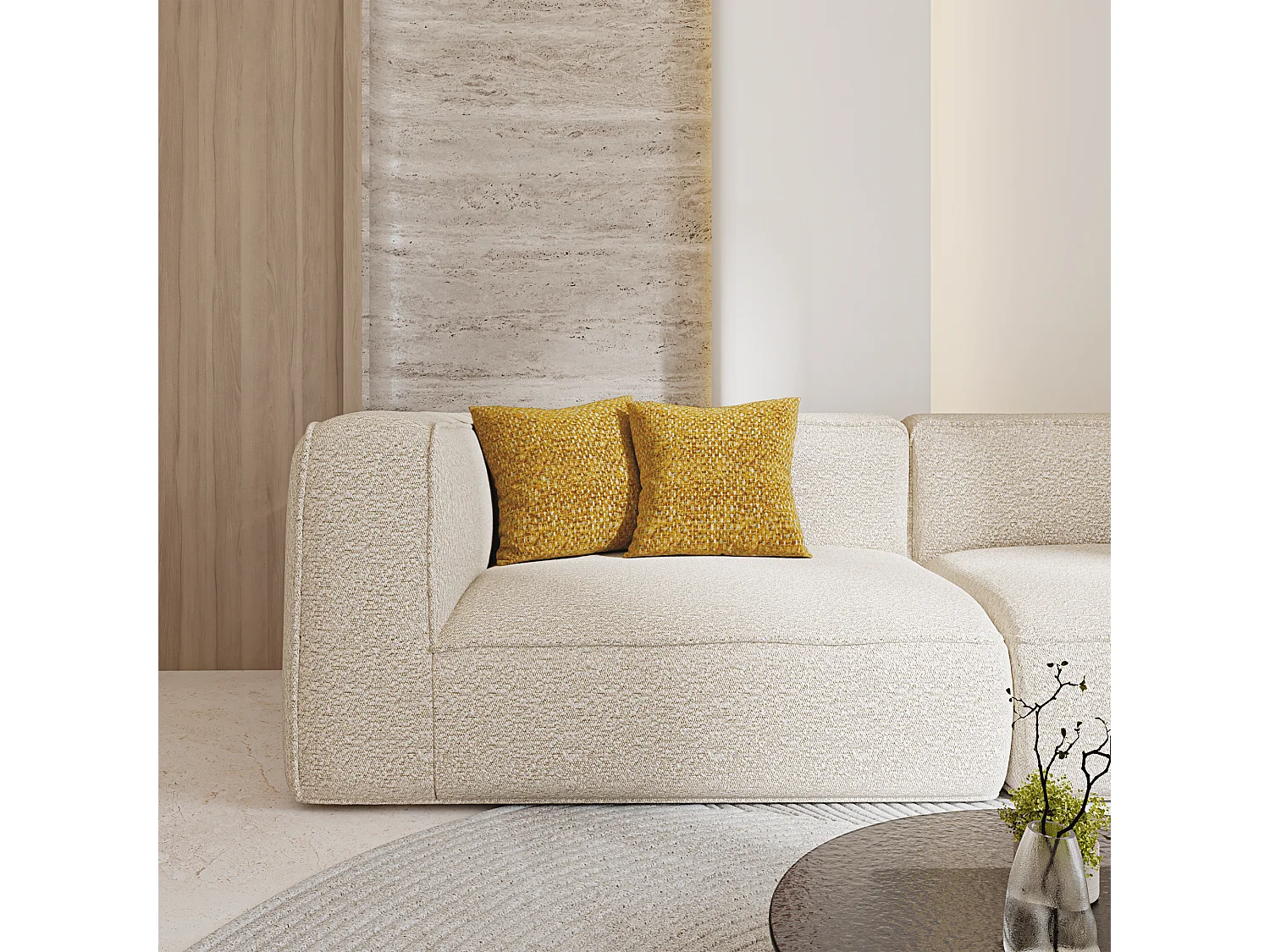 Lot de 2 coussins déco MELLO en Tissu effet tweed