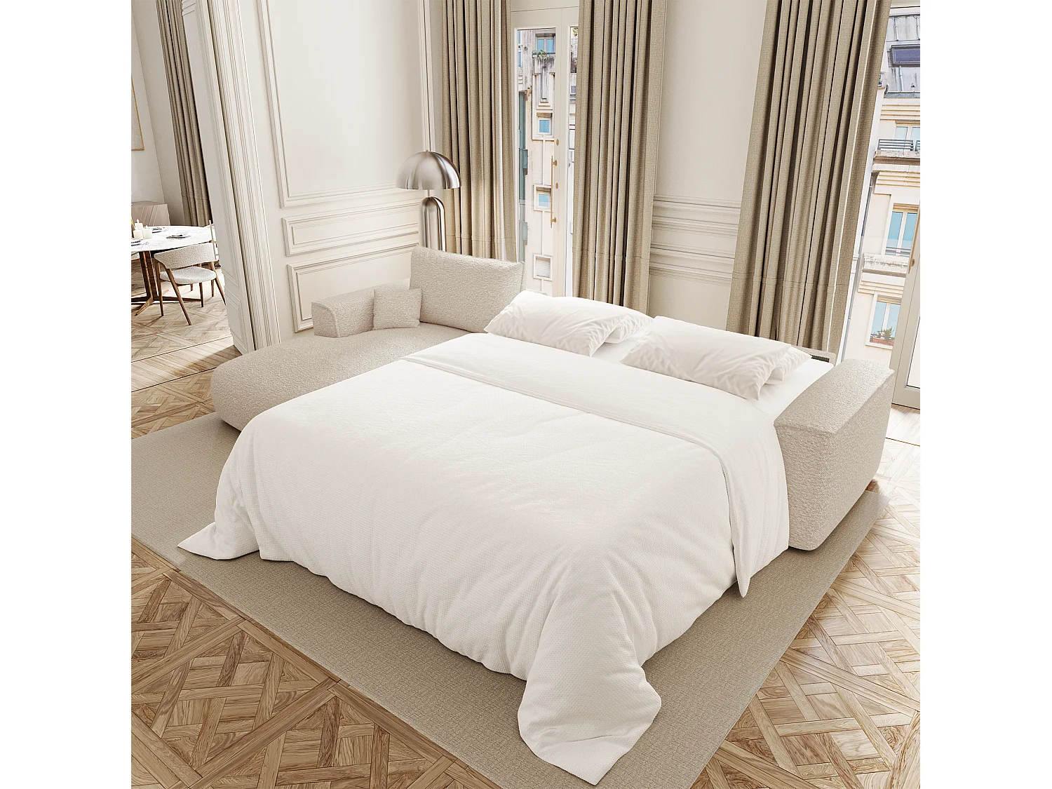 Canapé d'angle gauche convertible express COMO