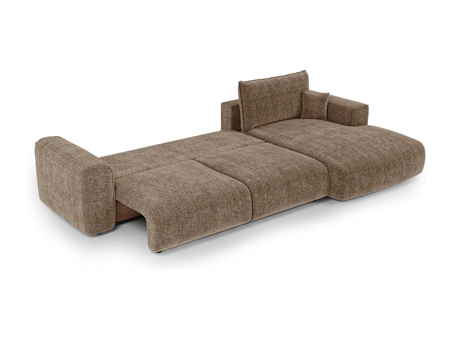 Canapé d'angle droit convertible avec coffre COMO en Tissu tramé  toucher doux