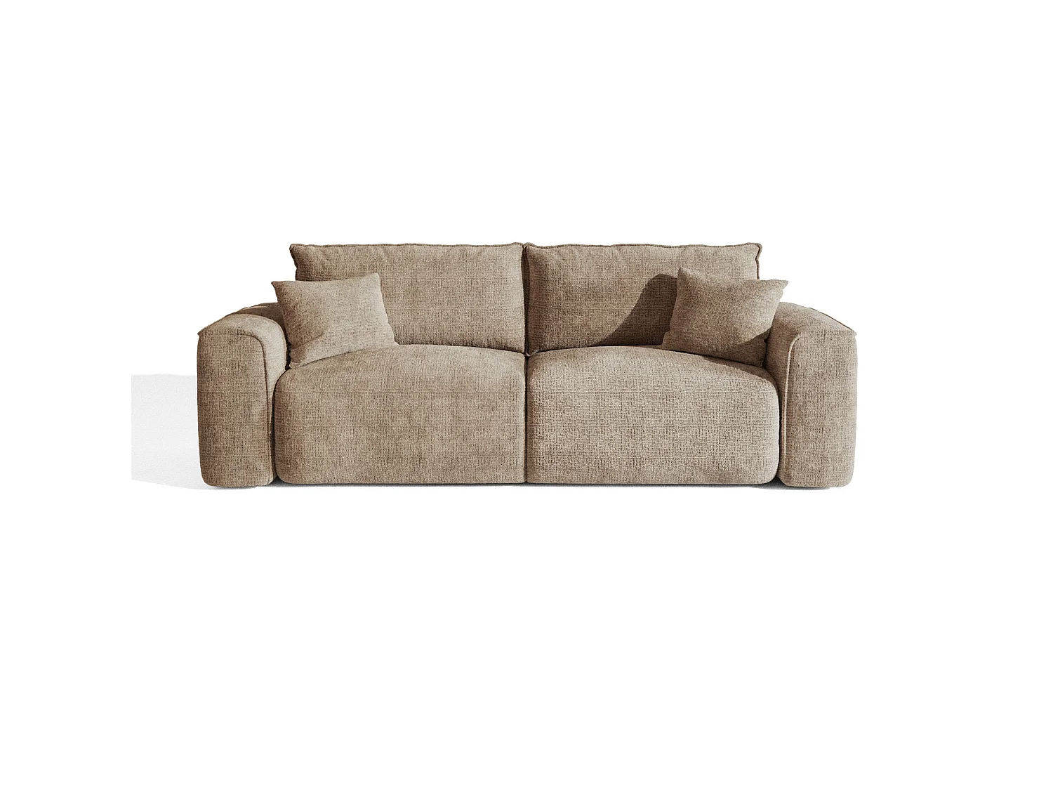Canapé convertible avec coffre COMO en Tissu tramé toucher doux