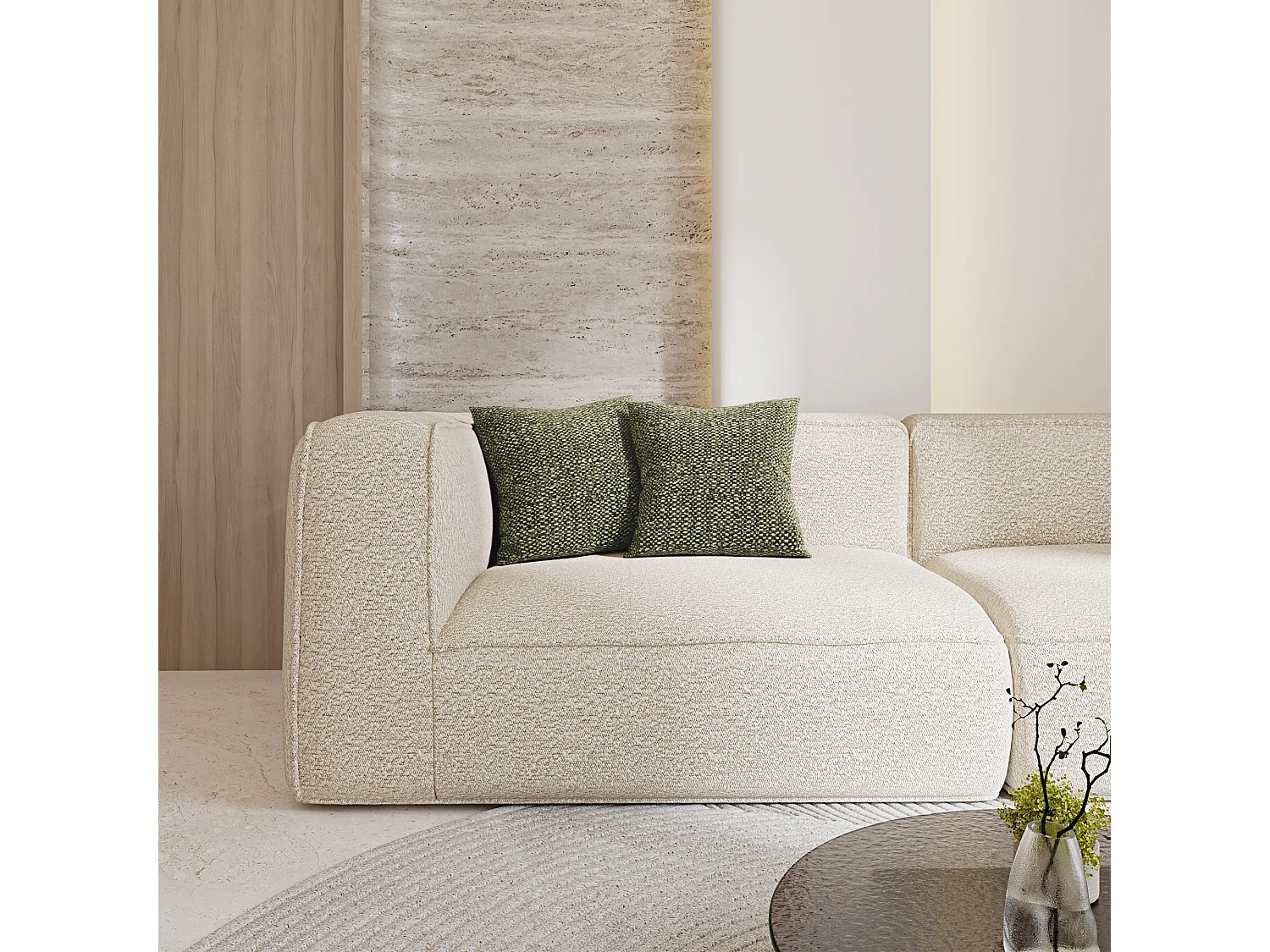 Lot de 2 coussins déco MELLO en Tissu effet tweed