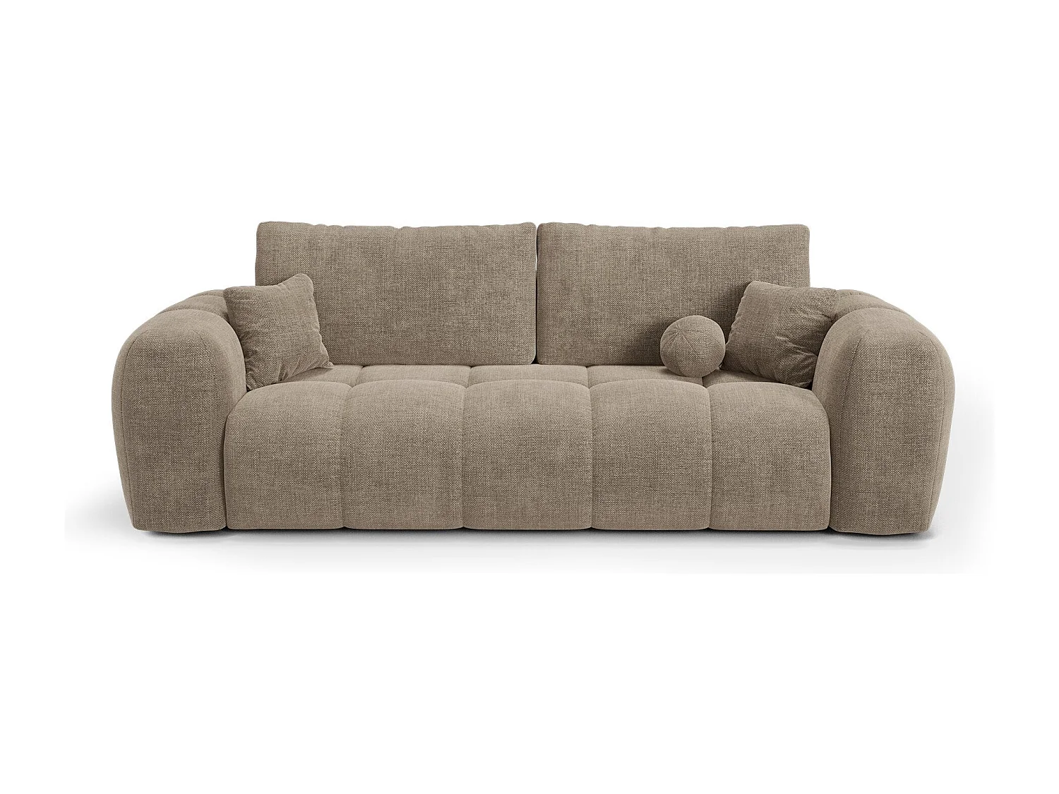 Canapé convertible avec coffre SKY en Tissu tramé Taupe