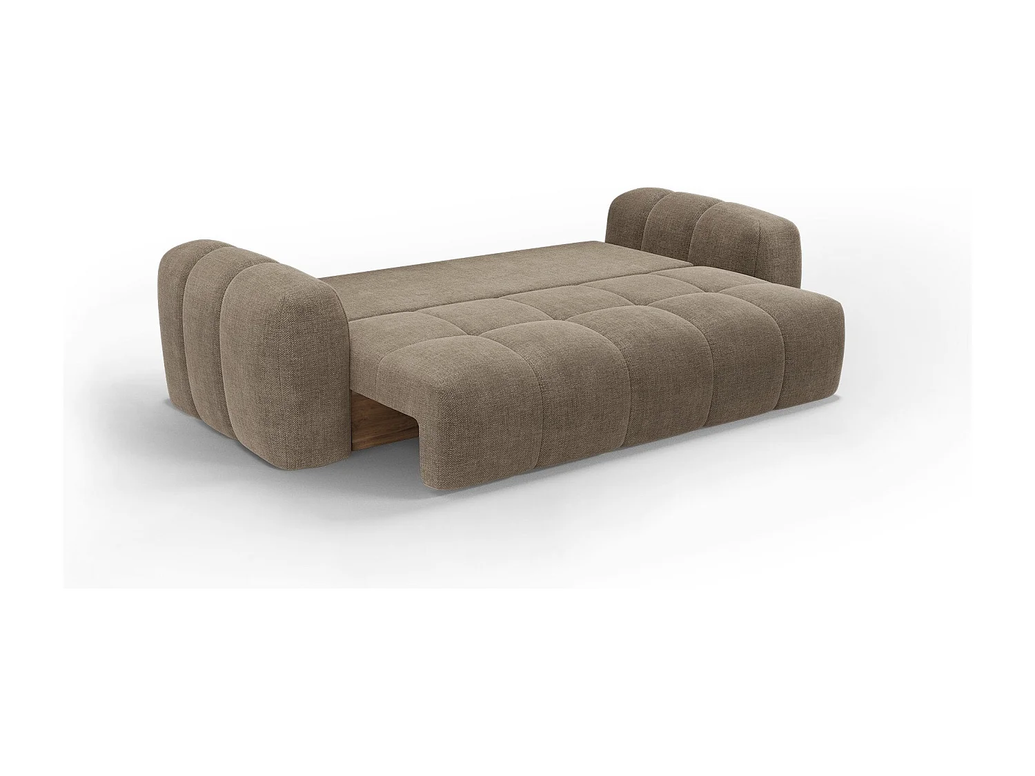 Canapé convertible avec coffre SKY en Tissu tramé Taupe