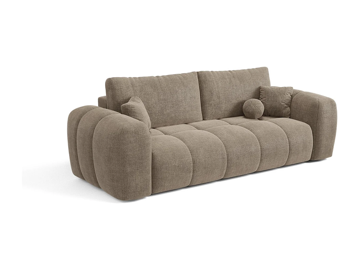 Canapé convertible avec coffre SKY en Tissu tramé Taupe