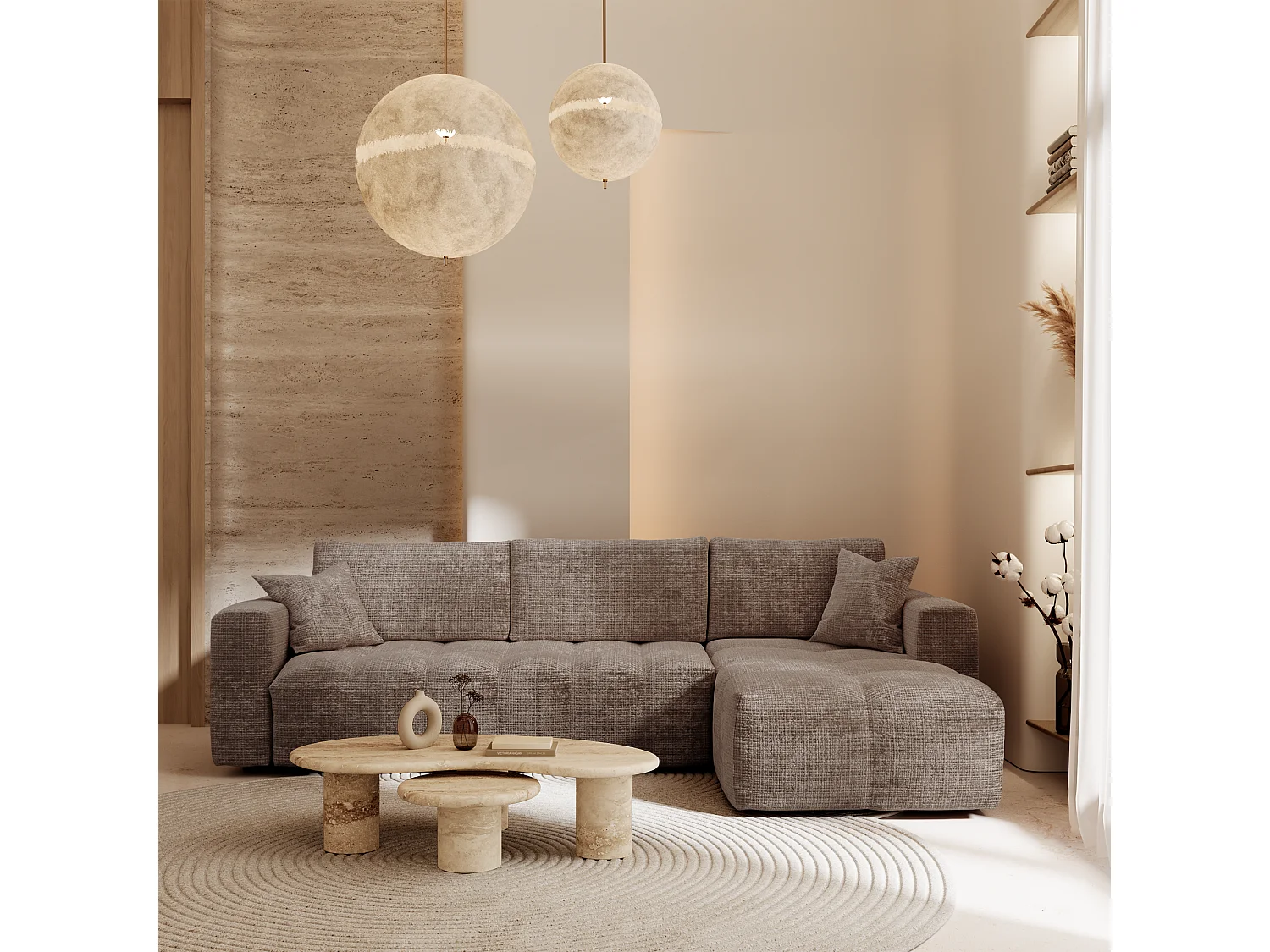 Canapé d'angle droit convertible express VIBE