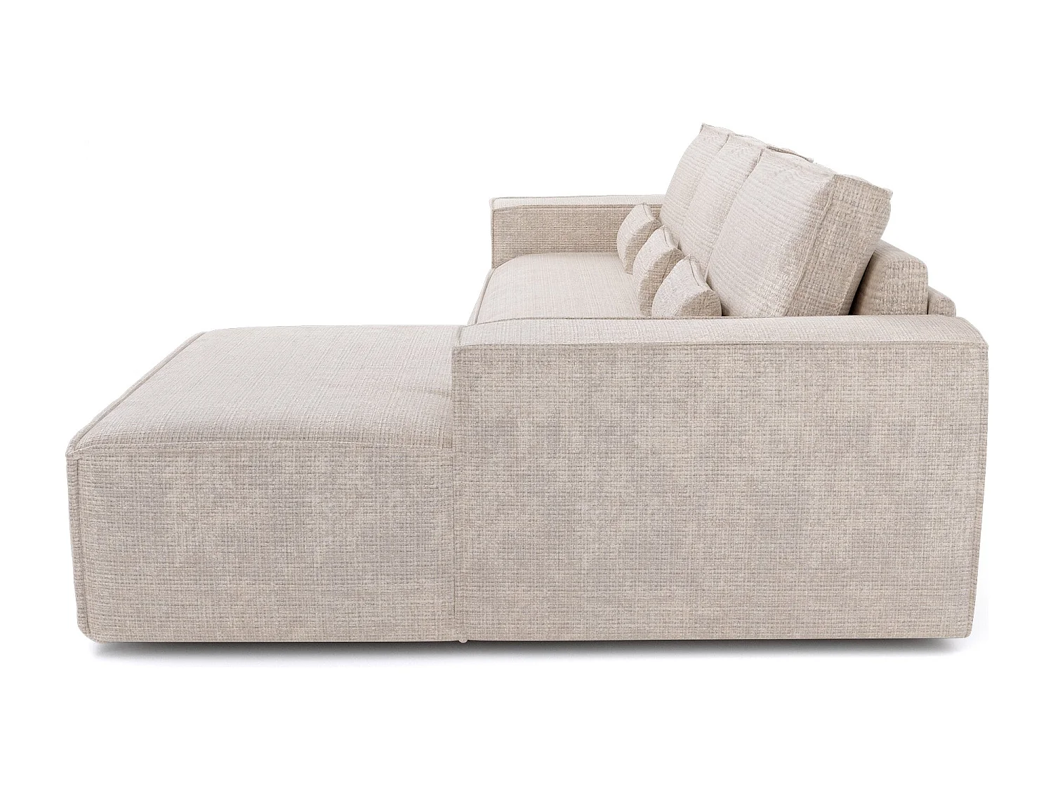 Canapé d'angle droit convertible express JUNE en Velours gaufré