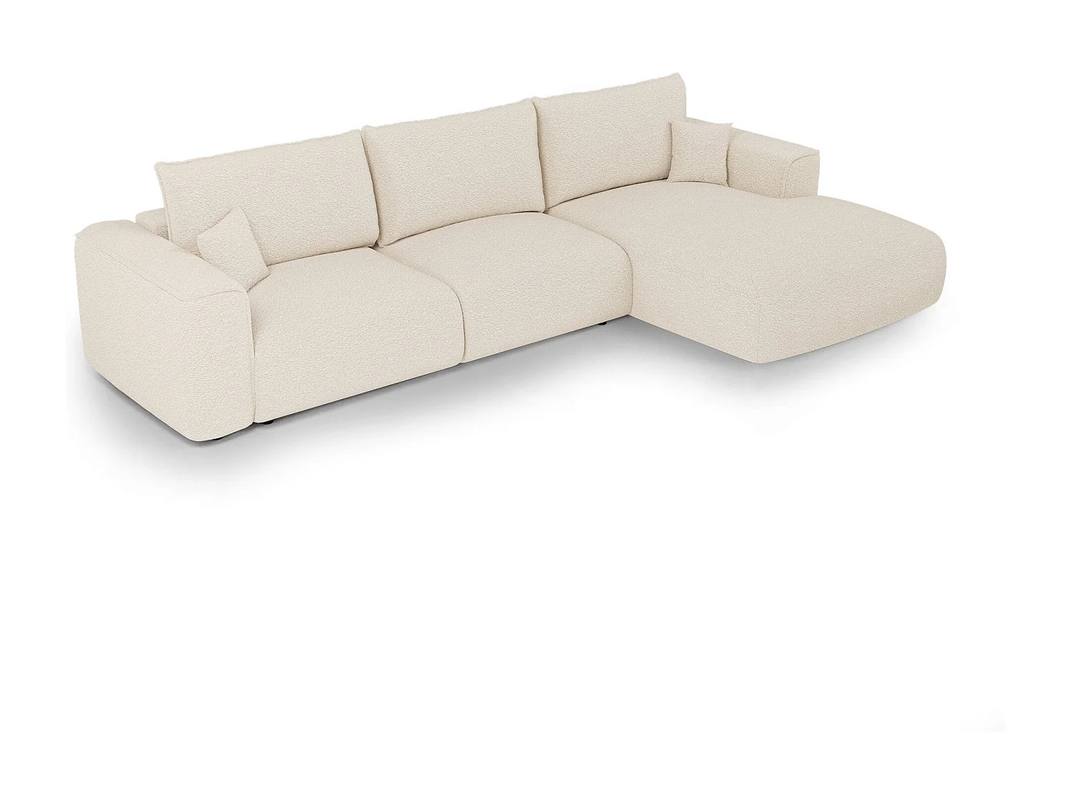 Canapé d'angle droit convertible avec coffre COMO