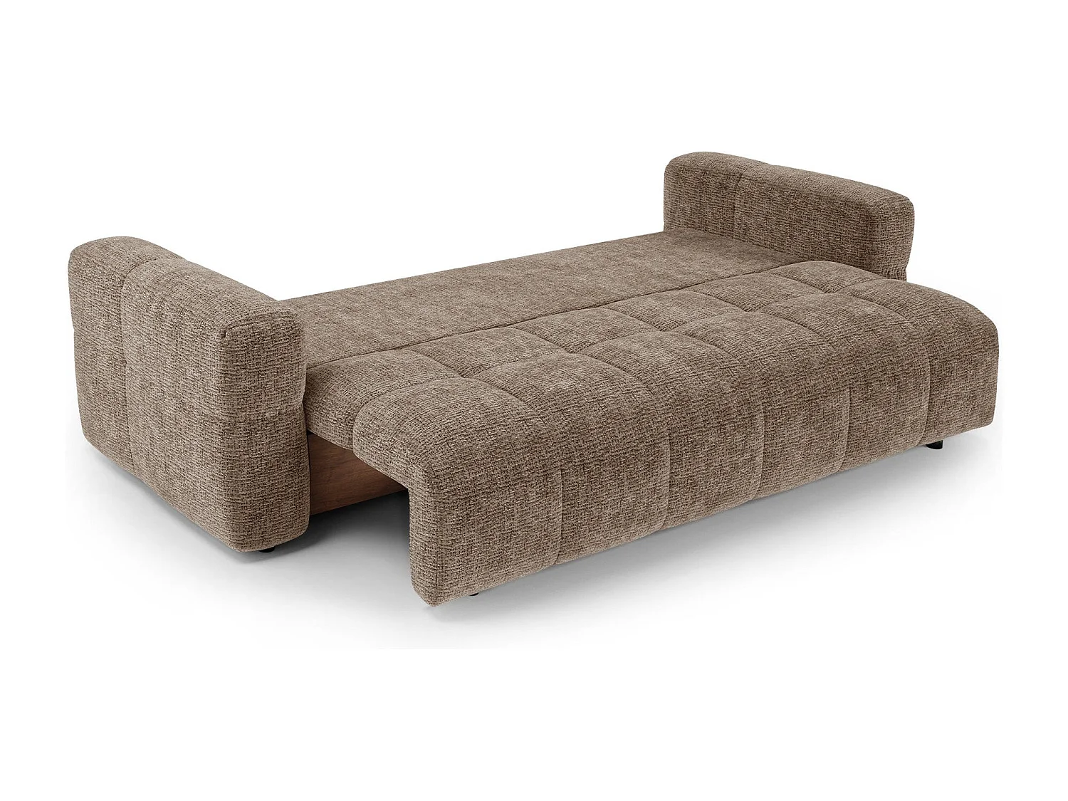 Canapé convertible avec coffre VIBE en Tissu tramé toucher doux