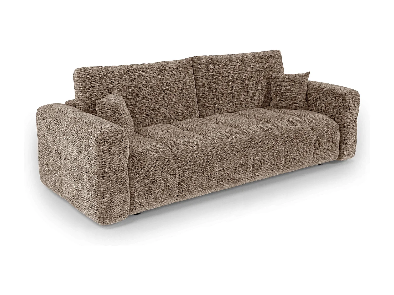 Canapé convertible avec coffre VIBE en Tissu tramé toucher doux