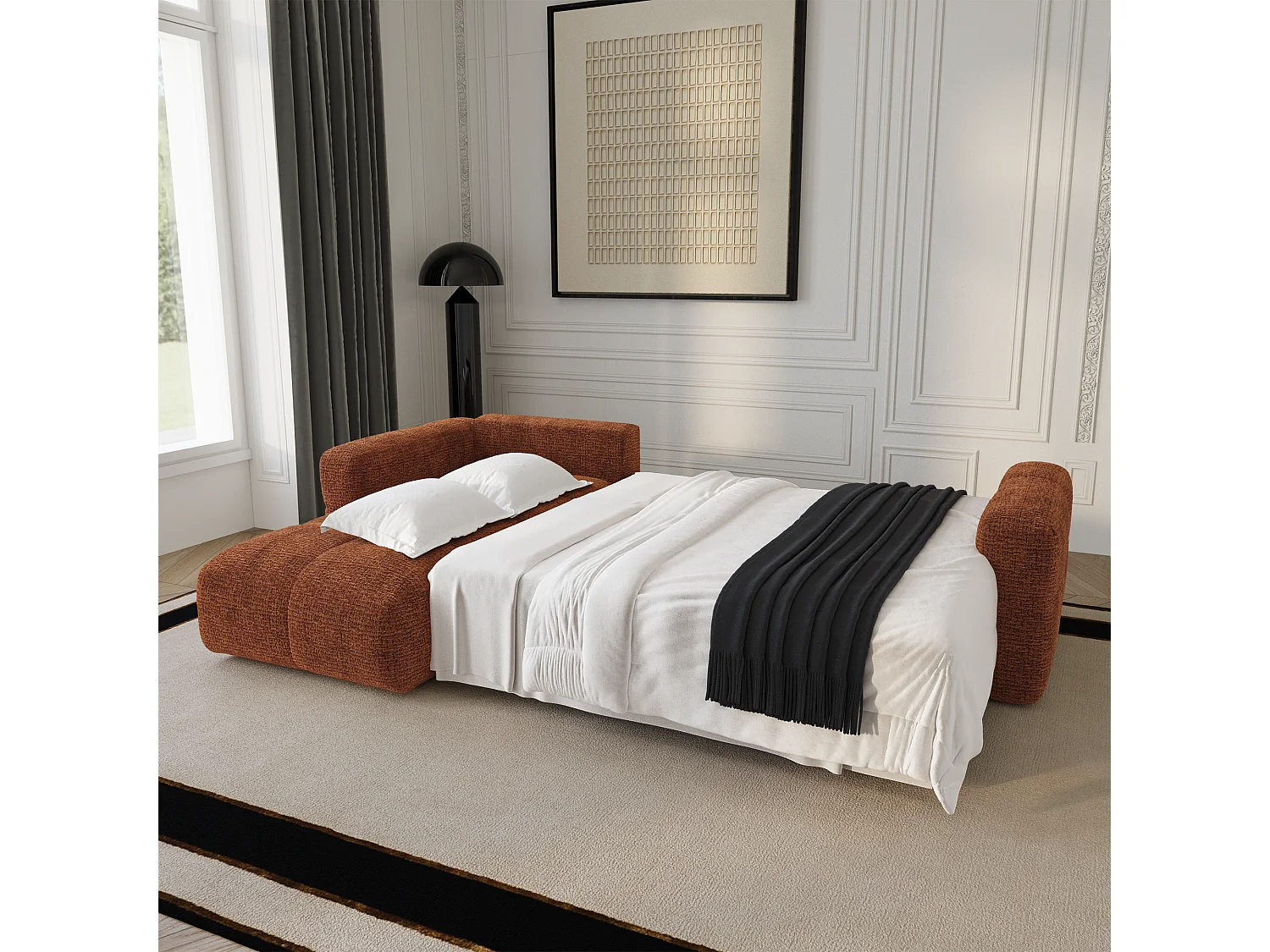 Canapé d'angle gauche convertible avec coffre VIBE