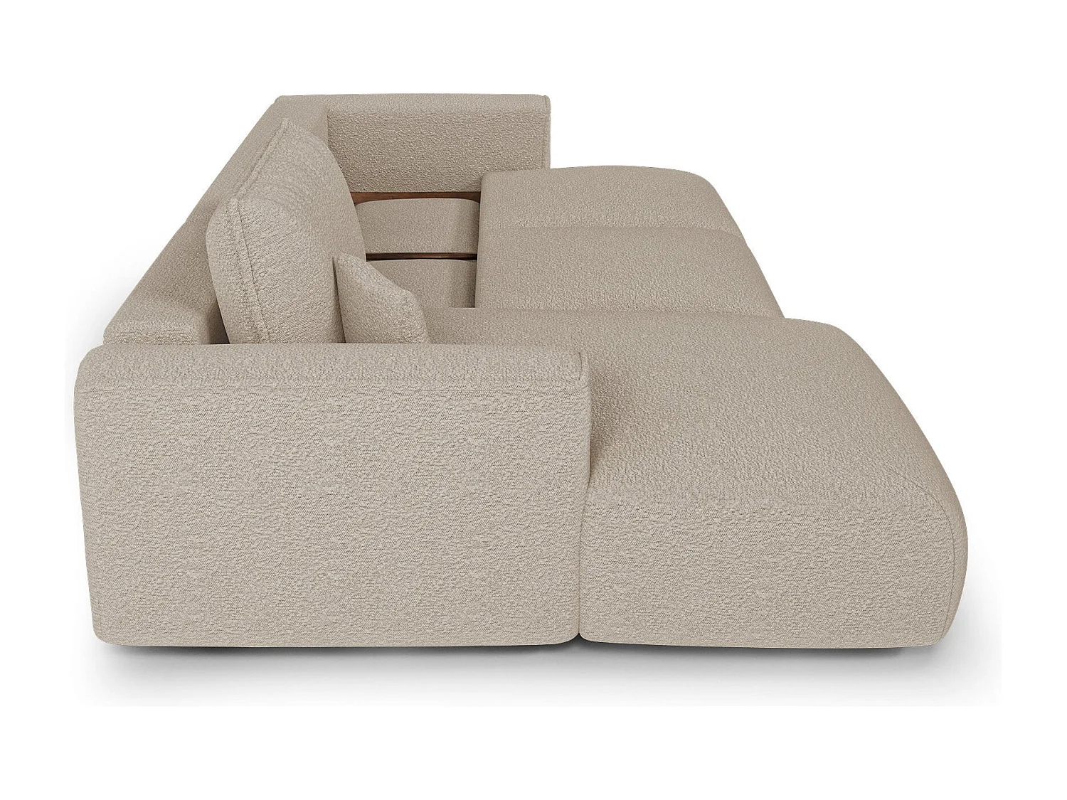 Canapé d'angle gauche convertible avec coffre COMO en Tissu bouclette