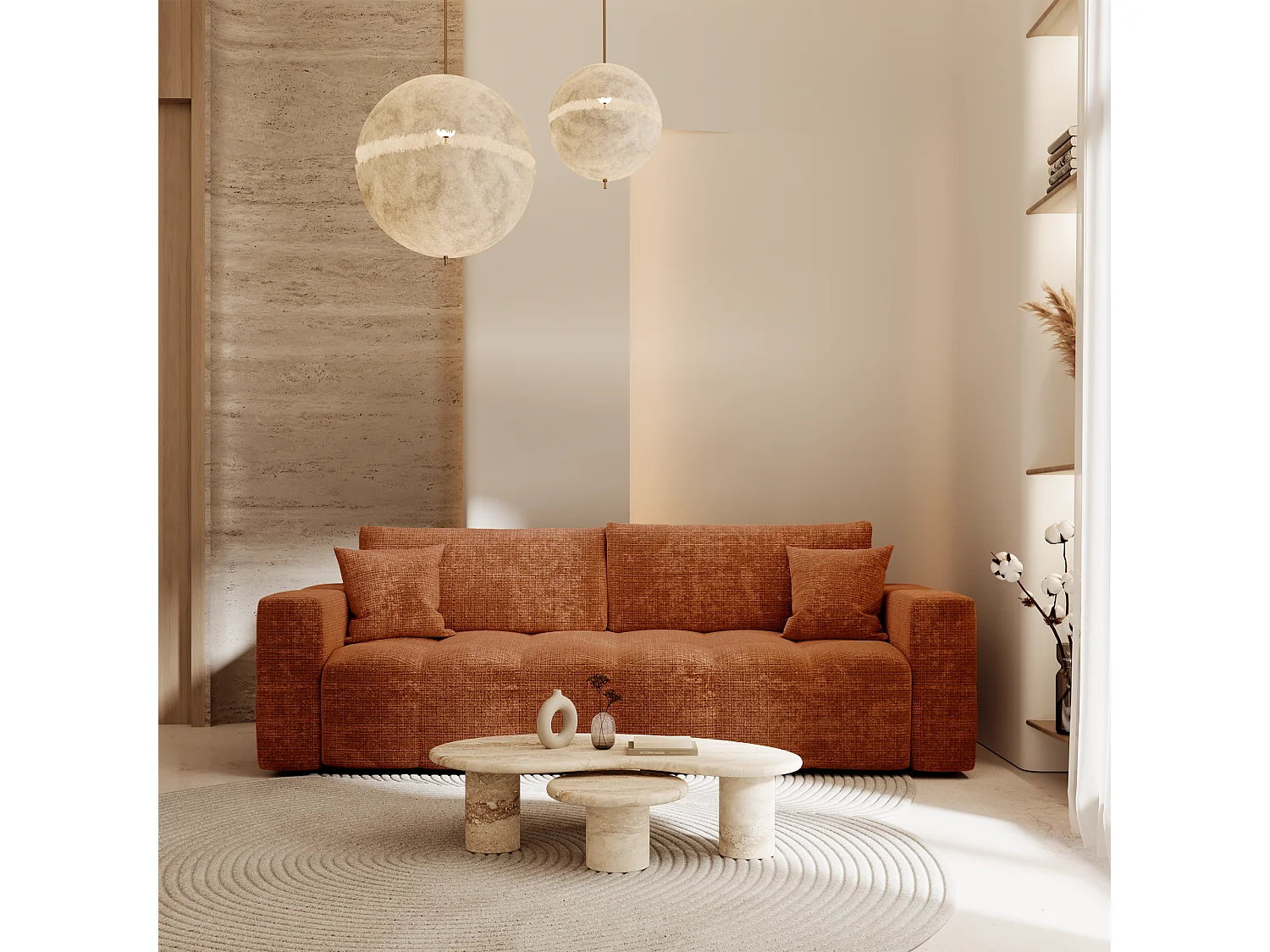 Canapé convertible express VIBE en Velours gaufré