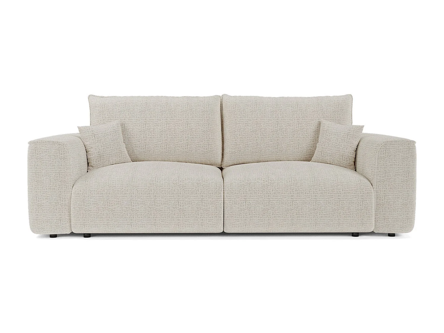 Canapé convertible avec coffre COMO en Tissu tramé toucher doux