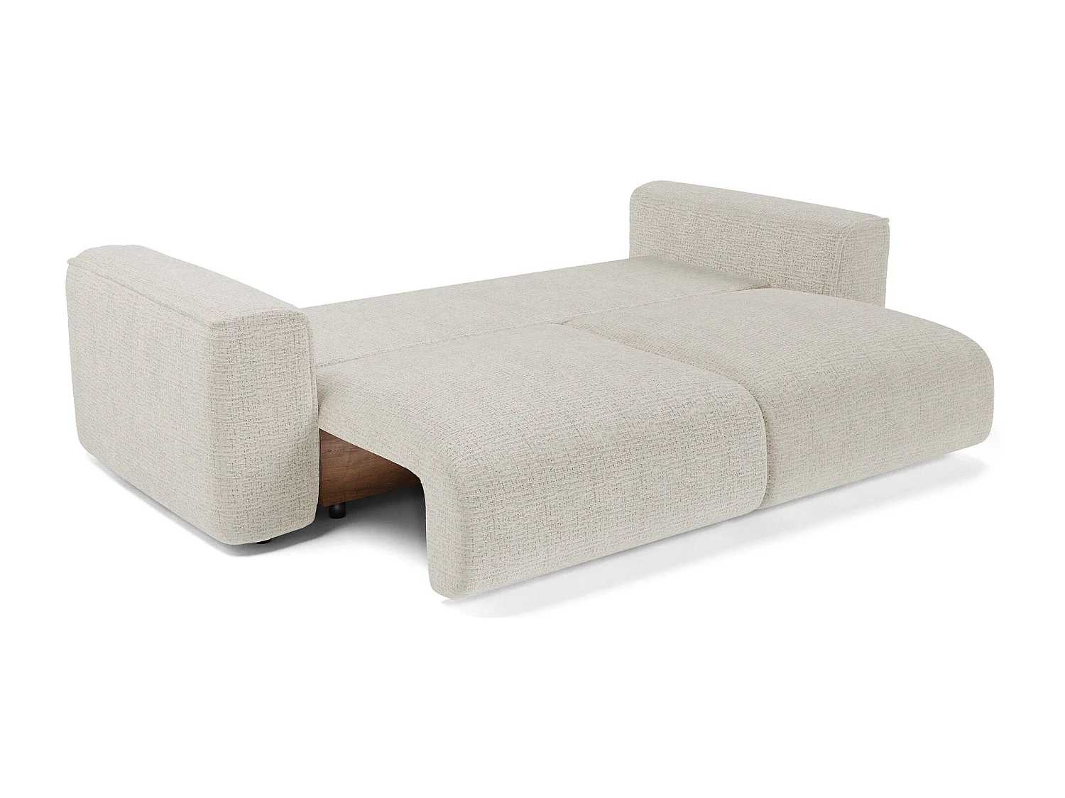 Canapé convertible avec coffre COMO en Tissu tramé toucher doux