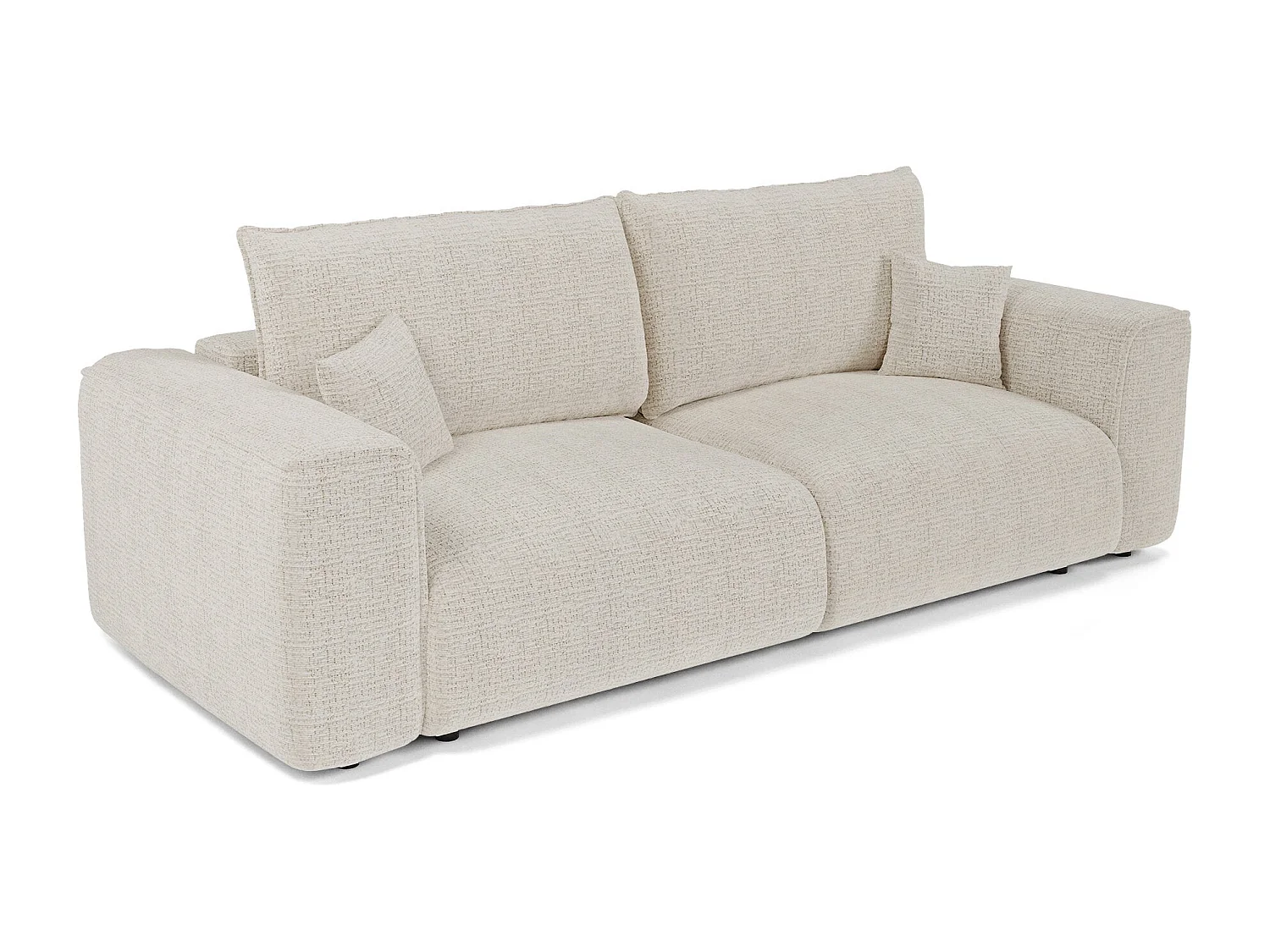 Canapé convertible avec coffre COMO en Tissu tramé toucher doux